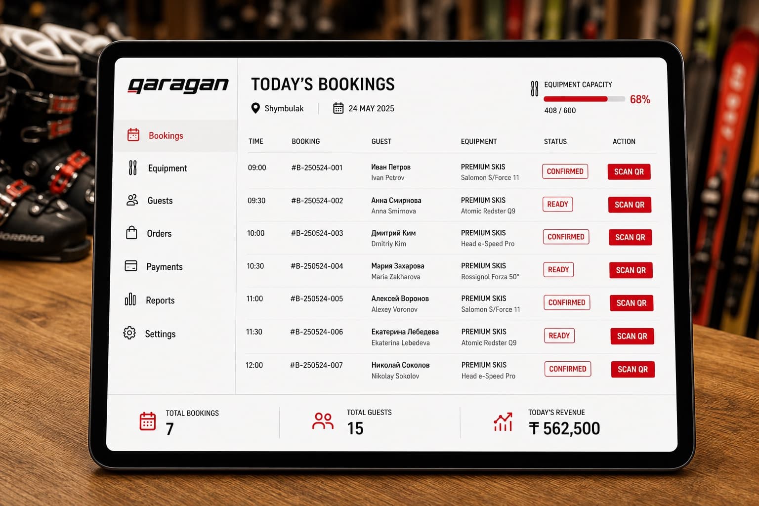 Bookings desk